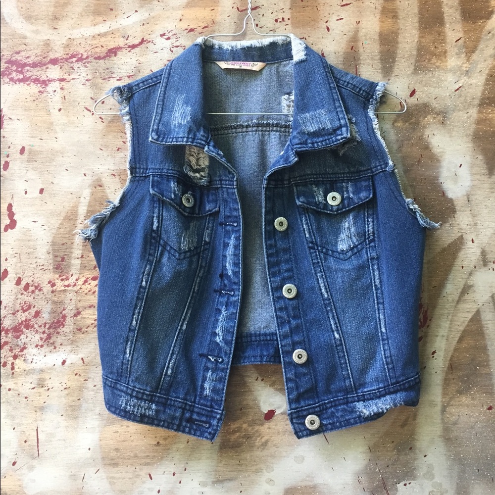 Distressed Demin Vest - Highway Jeans / Size M